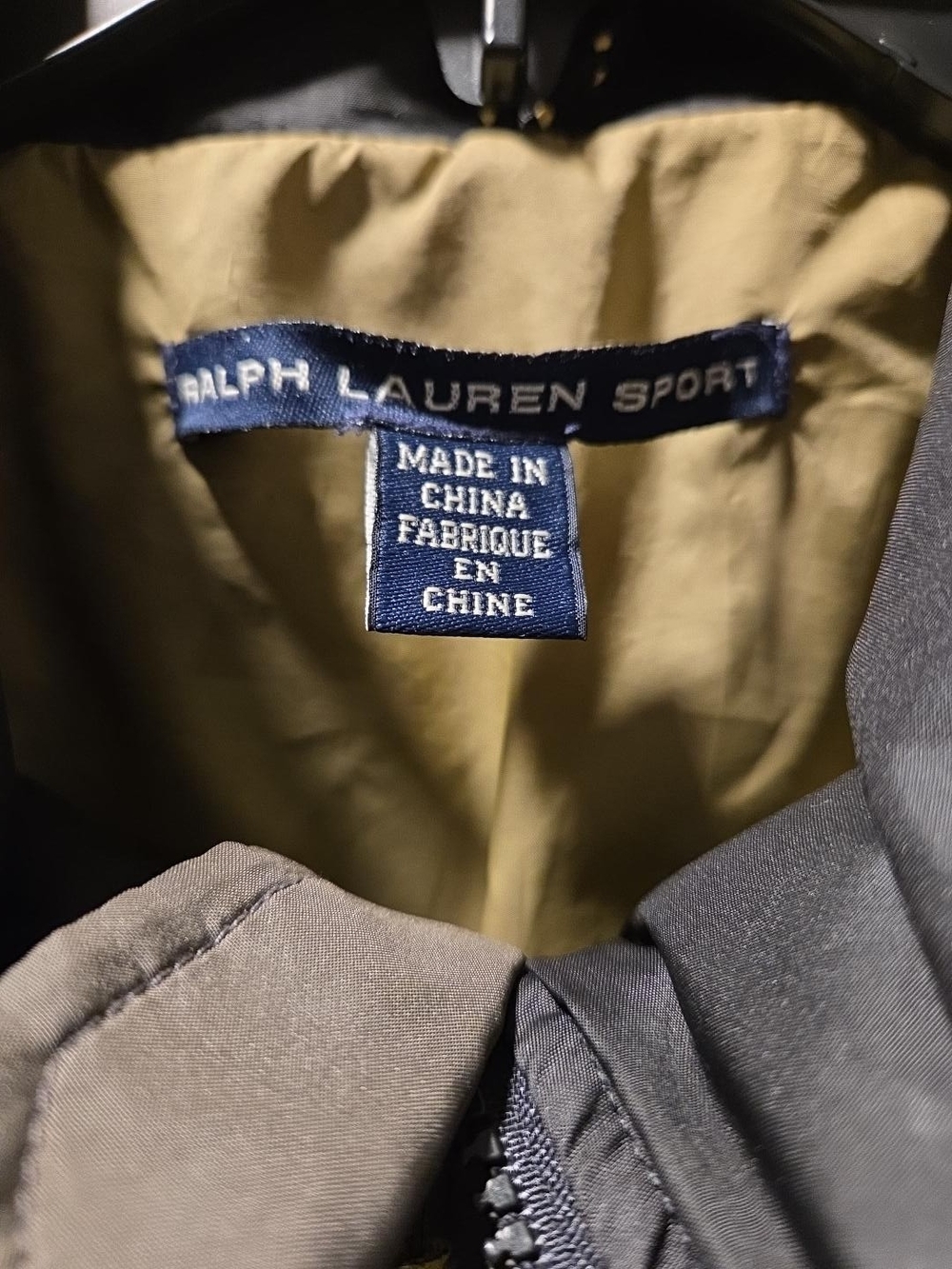 Ralph Lauren Sport Polo Sport Black Puffer Jacket Yellow Zip Pulls 24" PTP - Picture 8 of 9